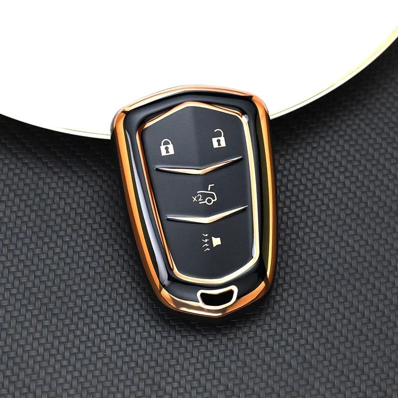 Tpu Car Remote Key Case Cover For Cadillac Ats-L Xts Xt5 Xt4 Xt6 Cts Ct6 Ats 28T Srx Elr Esv Escalade Shell Fob Auto Accessories