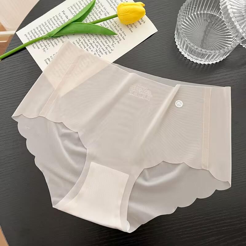 

Женское бесшовное нижнее белье из шелка Ice Silk, хипстерские невидимые трусики, эластичное нижнее белье из шелка Ice Silk, бикини, трусики-брифы XL бежевый