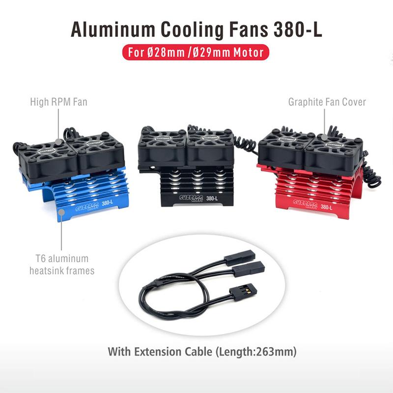 SURPASS HOBBY RC Motor Fan Cooling Fan Heatsink Metal for RC Car 1/8 1/10 1/12 Scale 380 390 540 550 Brushless Motor 28/29/36mm