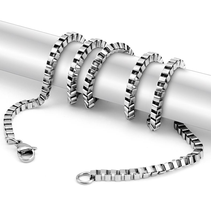 10 pieces width 1.5mm/2mm/2.4mm/3mm stainless steel box chain necklace DIY men's and women's jewelry making