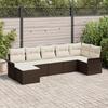 VidaXL 7-Piece Garden Sofa Set Brown Poly Rattan 3354117