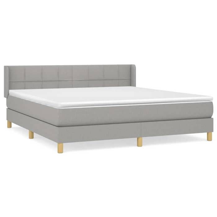 Maison Exclusive - Sommier à lattes de lit avec matelas Gris clair 180x200cm Tissu