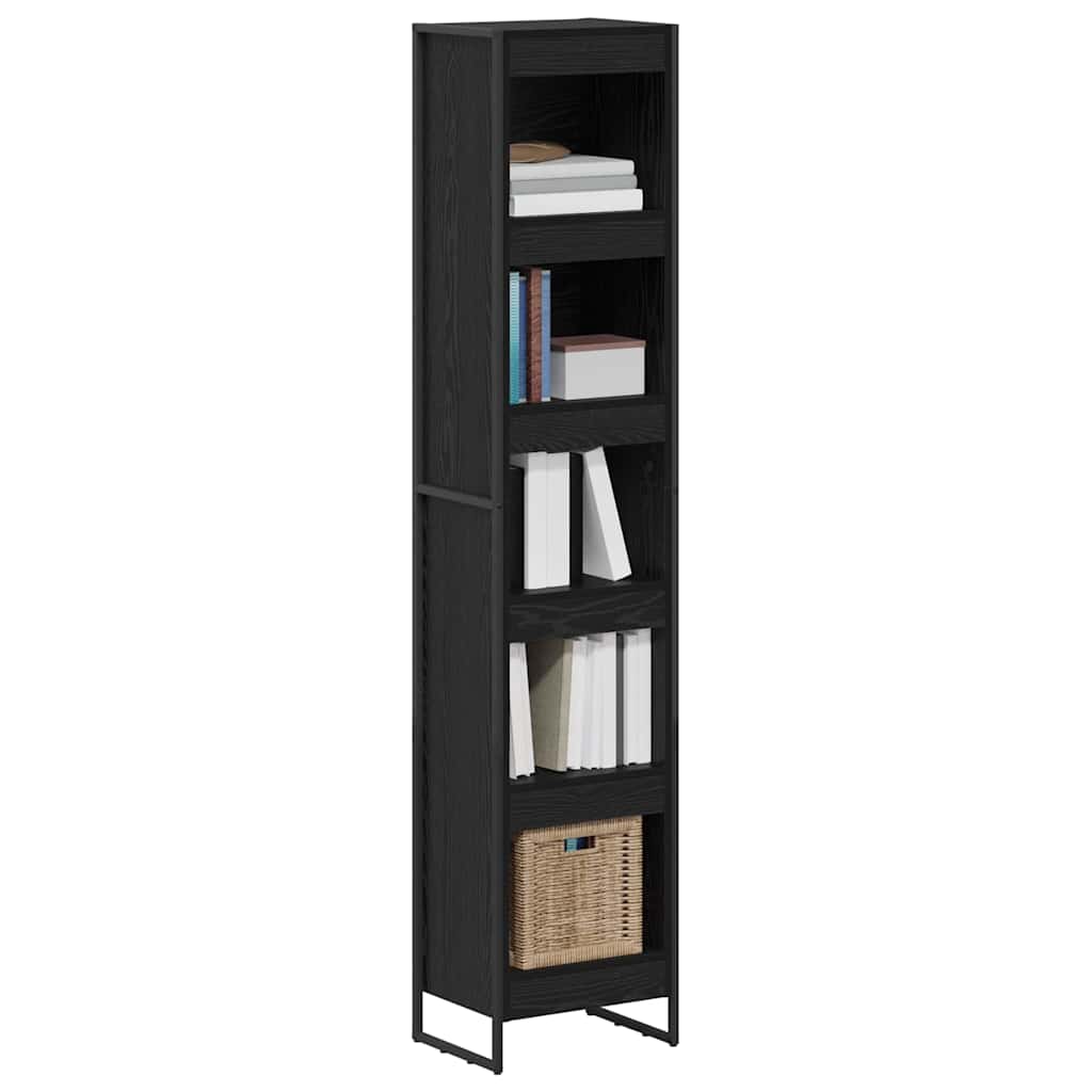 Bookshelf Black Oak Effect 40 X 30 X 189.5 Cm