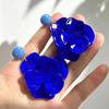 Vintage Blaue Glas-Schleifenohrringe - Retro Design Schmuckstück