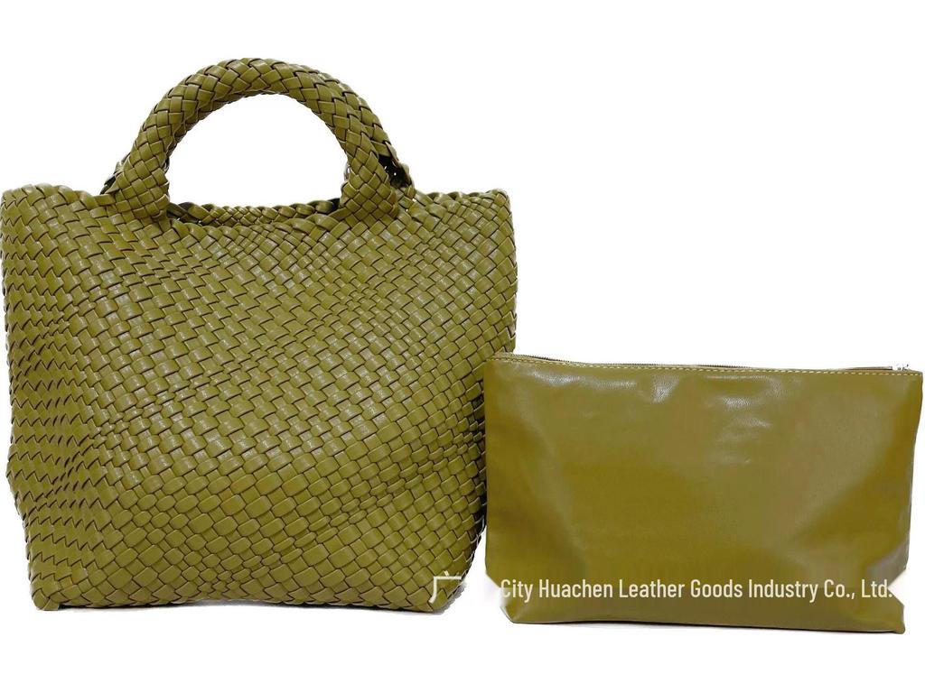 Women's Large Fashionable Woven Tote Bag - Versatile Double-Wrist Mother-Child Shopper