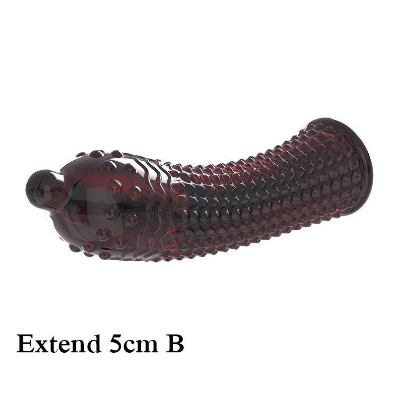 Penishülle in S/L-Größe, verlängert 5/7 cm, wiederverwendbares Kondom, verzögerte Ejakulation, Penisvergrößerung, Sexspielzeug für Männer und Paare