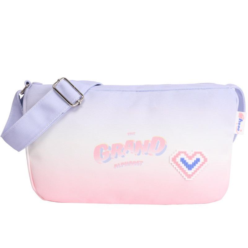 Gradient Canvas Crossbody Bag Lady Sweet Cool Dopamine-colored Pillow Bag Sports Style Boston Bag