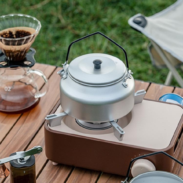 Outdoor Camping Coffee and Teas Kettle Portable Teapot Aluminum  Camp Teas Coffee Pots Water Boilers for Picnics