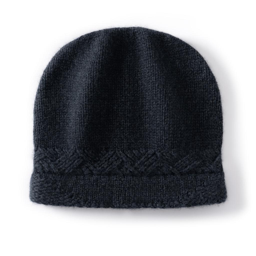Autumn and winter new solid color cashmere hat knitted jacquard thickened cold-proof warm hat men's and women's casual versatile baotou hat