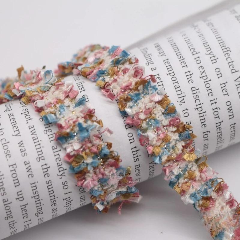 90Yards 1.5cm Vintage Embroidered Lace Ribbon Fabric Sewing Lace Trim Handmade Costume Dress Sewing Trimmings Wedding Decoration