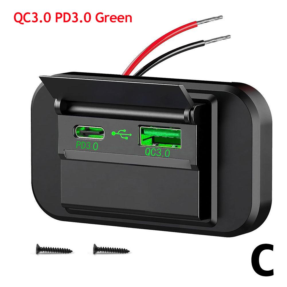 12V/24V Car USB Charger Socket Dual USB Ports Waterproof Dustproof Fast Charge Power Adapter for Most Cars Motorcycles Boats RV