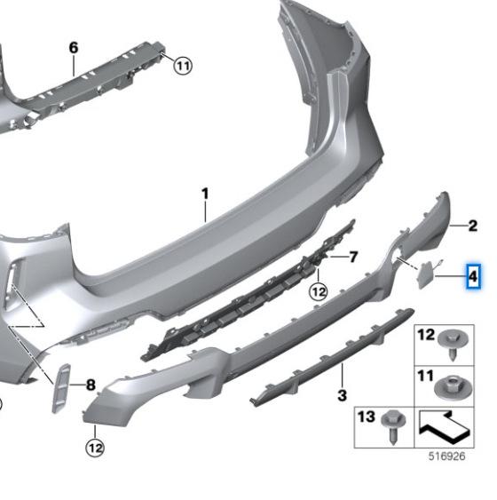 BMW X3 G08 LCI Rear Bumper Tow Hook Cover – 51129853319