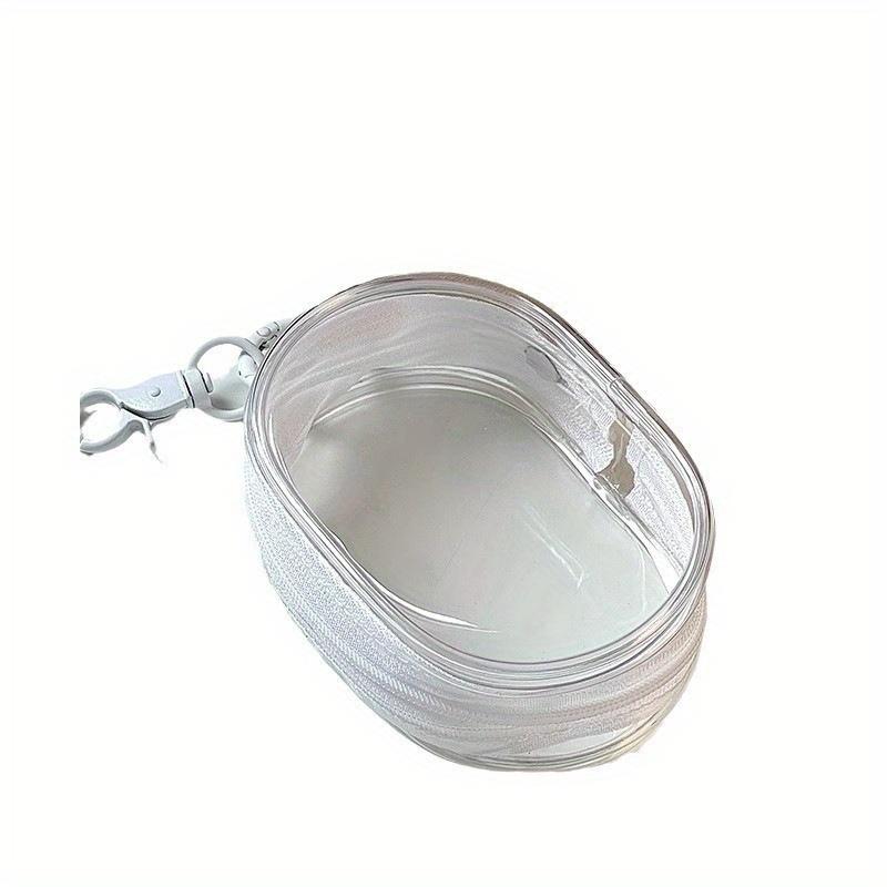 

1 шт. Легкий прозрачный брелок-коробка - Прочный ПВХ, портативный органайзер для зарядного устройства и аксессуаров, подходит для путешествий и повседневного использования белый