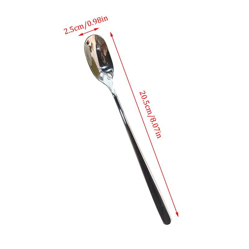 Long Handled Stainless Steel Coffee Spoon Ice Cream Dessert Tea Stirring Spoon For Picnic Kitchen Accessories Outdoor Tableware