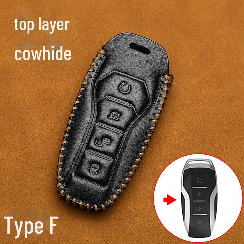 

BYD Han Genuine Leather Car Key Cover: Dolphin, Seagull, Seal, Song Plus, Qin DMI, Yuan Pro, Tang Models.