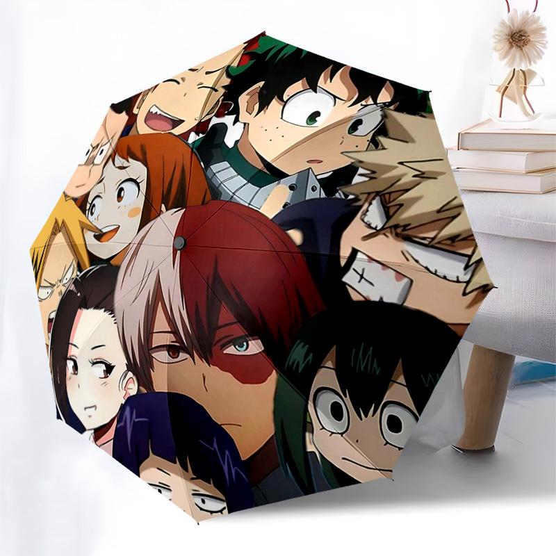 

1pc My Hero Academia Characters Auto Open Close Umbrella, Portable Tri-Fold Design with 8-Rib Iron Frame, Outdoor Umbrella, Perfect Gift for Fans, Tra