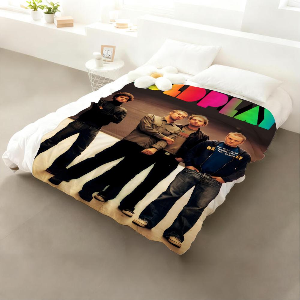 Band Coldplay Throw Flannel Throw Blanket: Soft Kid-Friendly Warm Anti-Static All Season Washable Couch Bed Home