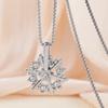 Shiny Zircon Flower Rotatable Pendant Necklace for Women Men Long Stainless Steel Chain Jewelry Gifts
