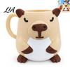 Animal Shaped Cup Holder Ice Cream Pint Holder, 3D Printed Standard with Handle, Keeps Hands Warm, Leak-Proof Container Decorative