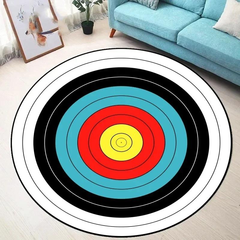 Dartboard Pattern Round Non-slip Rug  Bullseye Round Rug  Youth Bedroom and Living Room Chair Cushion Stylish Home Decor Rug