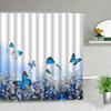 Flower Butterfly Pattern Shower Curtain Waterproof Bathroom Shower Curtains Elephant Bathroom Decor 3d Print Bath Curtain