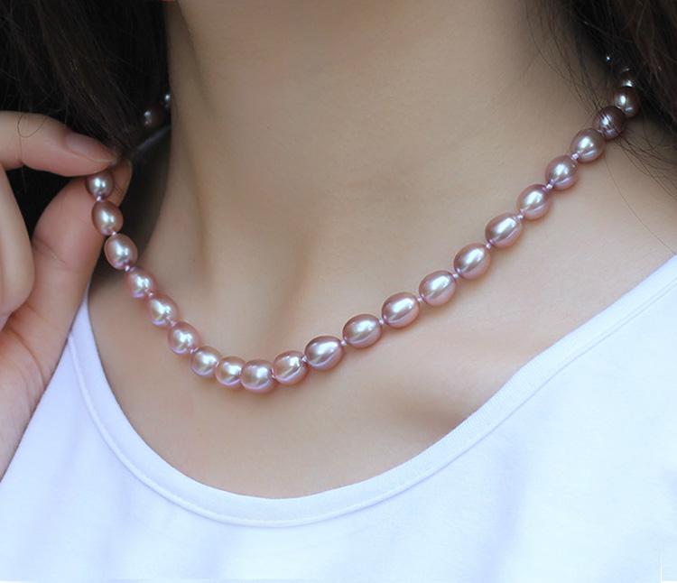 Genuine Freshwater Pearl Necklace Woman,Wedding Multi Color Natural Pearl Choker Necklaces Wife Mother Birthday Gifts