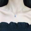 Diamond-Encrusted Zircon Love Light Luxury Necklace Niche Design Sense Female Purple Collarbone Chain Jewelry Girl Send Girlfriend