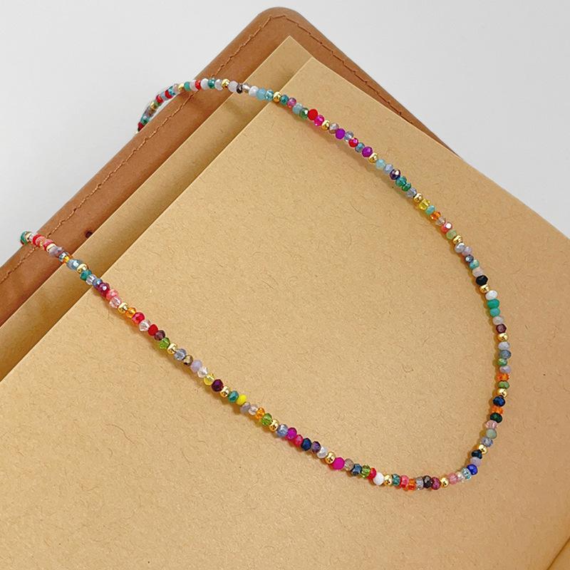 

Стеклянное ожерелье из бисера нишевое простое универсальное цепочка на ключицу модное темпераментное высококлассное ювелирное изделие женское