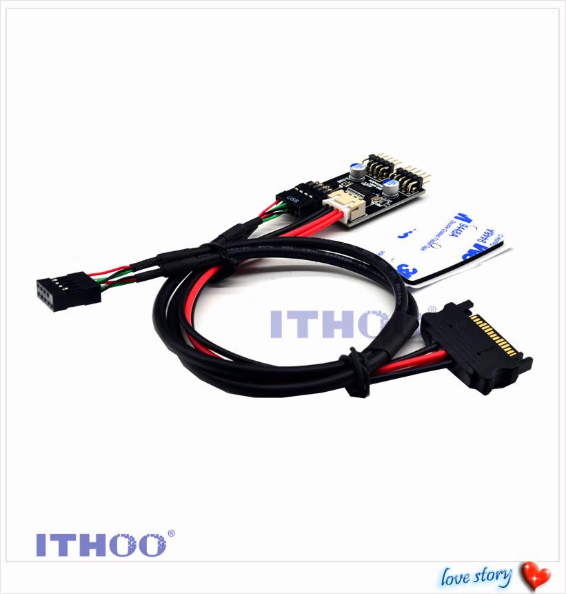 USB 2.0 Motherboard Hub: 9-Pin to Dual 9-Pin Expansion Adapter