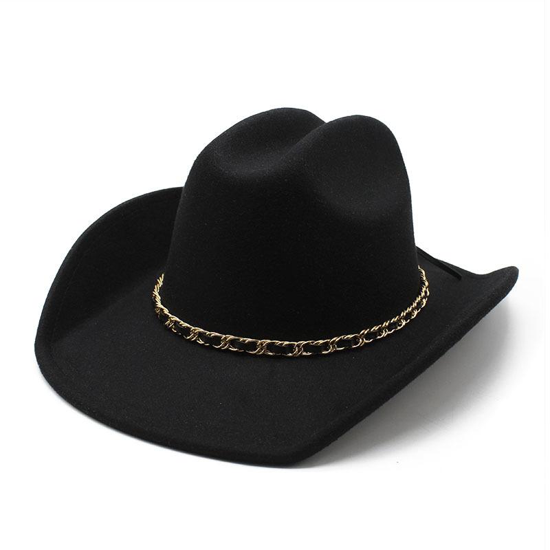 Versatile Casual Denim Big Eave Hat Retro Woolen Top Hat For Men And Women Couple Hat