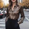 Chemise Casual à Boutons Imprimé Léopard Européen Américain pour Femme - Collection Printemps/Automne