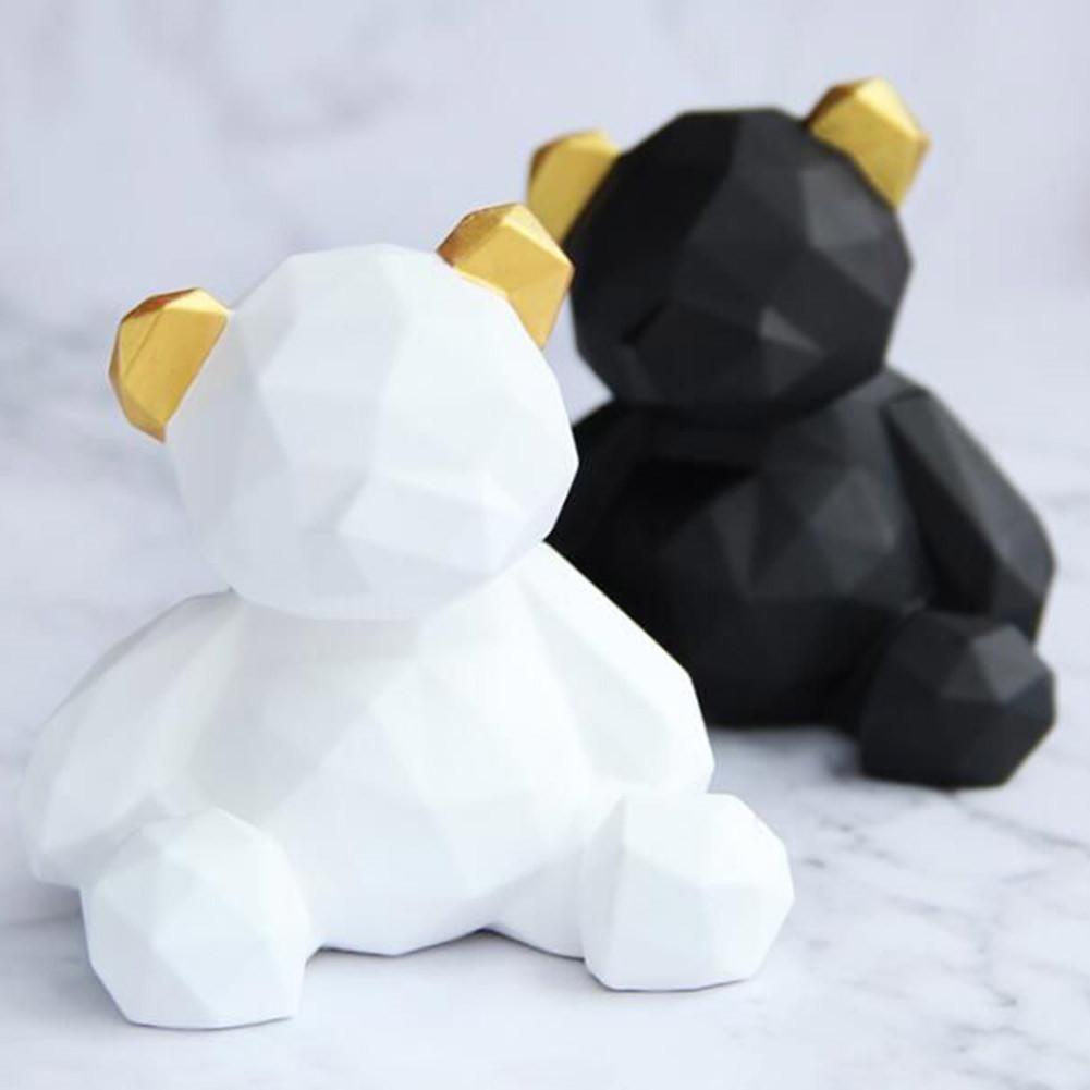 DIY Silicone Mold Non-stick Cake Mold Geometric Bear Chocolate Mold Aromatherapy Plaster Fondant Silicone Mold Baking Tools