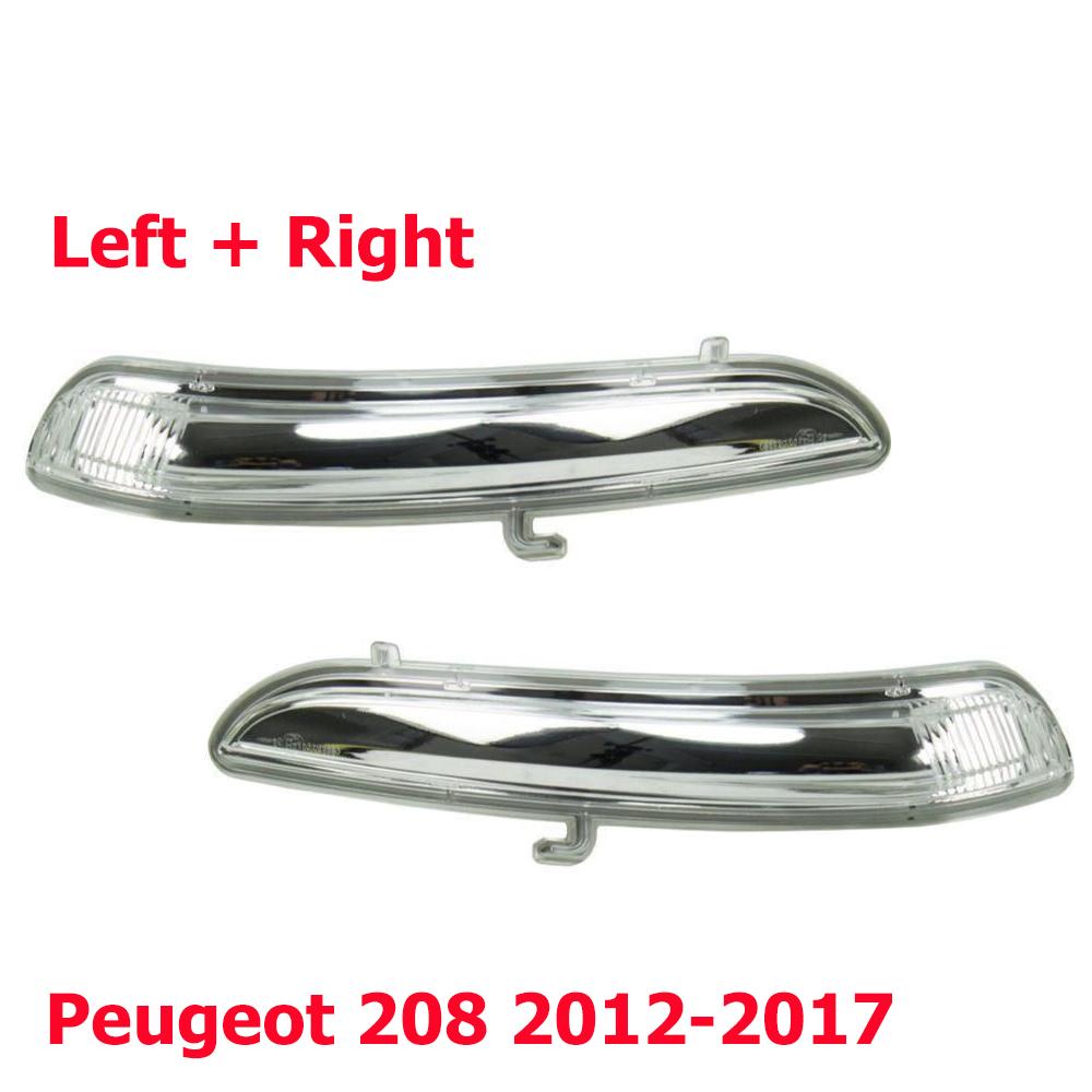 For Peugeot 208 2012-2017 Wing Door Mirror Indicator Clear Left Passenger Side & Right Driver Side Pair as photo