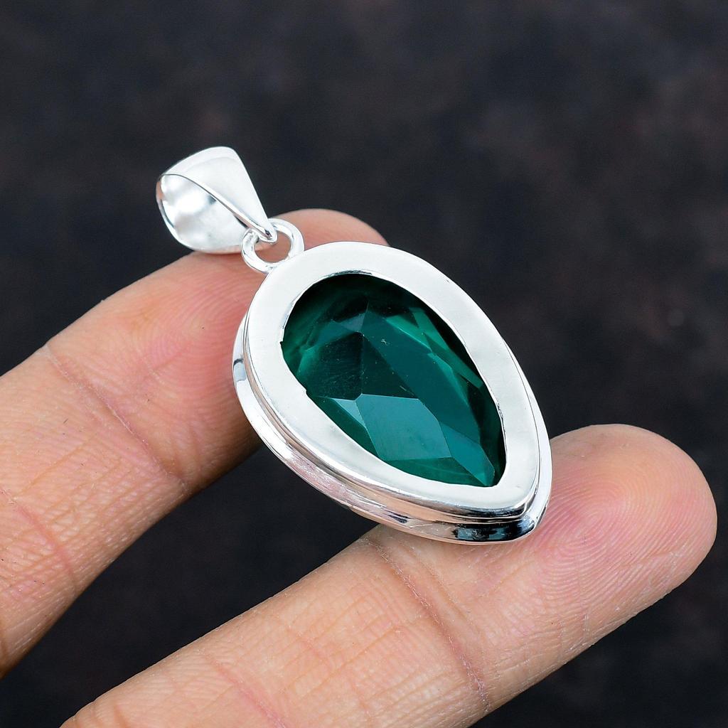 Faceted Chrome Diopside Pendant Natural Gemstone Pendant 925 Sterling Silver Pendant Chrome Diopside Jewelry Handmade Pendants Wedding Gifts