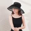 High Quality Philippine Hemp Yarn Top Hat Fully Handmade Ostrich Hair Hemp Yarn Sunshade Ladies Delicate Fashion Party Hat