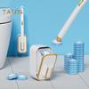 Toilet Brush with Long Handle Easy Installation Toilet Brush Kit with Wall Hanging Storage Box 24 Aromatherapy Brush Heads