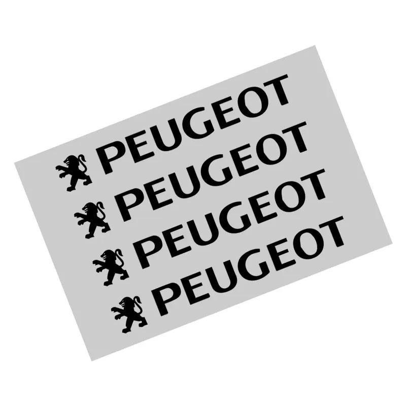 

2026 Hot Car Sticker 4pcs Car logo pattern door handle wiper scratch-resistant decorative stickers For Peugeot 206 308 307 208 3 чёрный