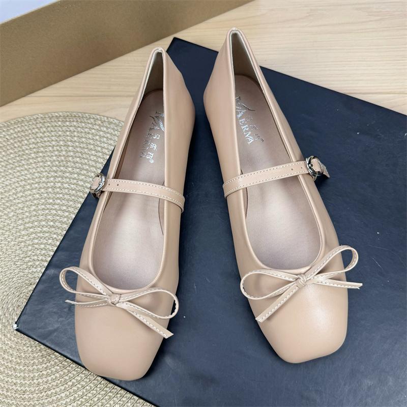 Fashion Flat Shoes for Women 2025 Spring and Autumn French Mary Jane New Flat Black Plus Size Women's Shoes 42 43 44 Loafers Ladies