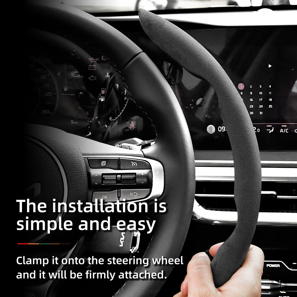 Suitable for Kia Anti-Slip Buckle Segmented Suede Steering Wheel Cover Suitable for Ceed Jd Picanto Sportage 3 Rio 4 Ev3 Cerato 2 Stonic Xceed Morning