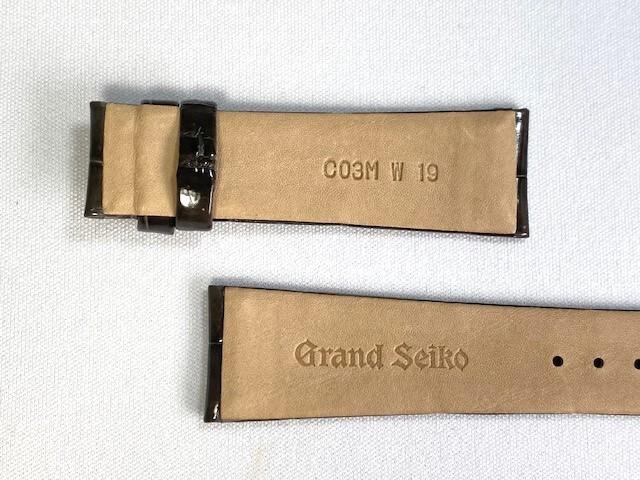 C03M011J9 SEIKO Grand Seiko 19mm Genuine Leather for Strap, Crocodile, Gray, SBGX344/9F61-0AH0