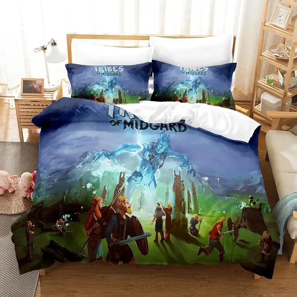 Tribes of Midgard Beding Set Single Twin Ful Quen King-Sized Dimensionsd Dimensions Bed Linen Set Adult People Kid Bedrom Duvet cover Sets 3D Game Bed