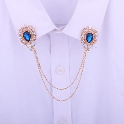 Pin de cadena de solapa para hombre estilo europeo: Pin de Solapa y Broche de Gota de Agua con Influencia Coreana