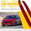 Red Lens Rear Bumper Reflector Marker Pair 1 For 2017- Honda Civic Hatchback