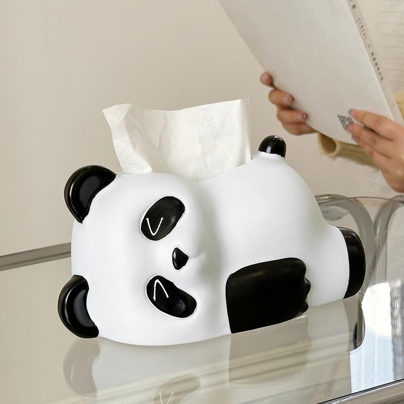 Nouvelle Boîte à Mouchoirs Panda Mignonne Décoration de Bureau de Salon Décoration de Maison Boîte à Mouchoirs Panda Dessin Animé Créatif