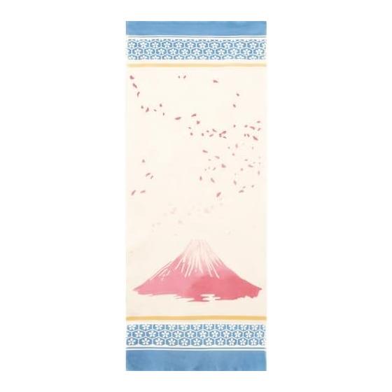 Wafuka Prairie Dog Tenugui Towel - Spring Pattern: Cherry Blossom Fuji [TE-507]