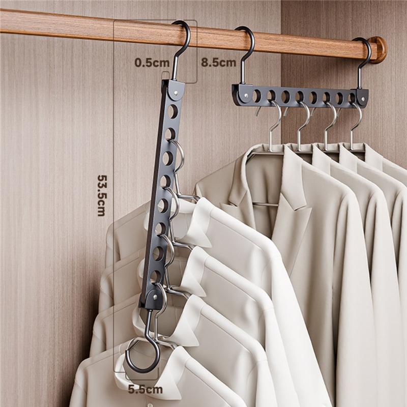 Space Saving Lightweight Garment Rack 6/8 Hooks For Scarves Ties Towels Foldable Storage Solution Closet Essential