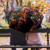 Colorful Frog pattern, automatic folding umbrella, portable and foldable design, 8 ribs, a Christmas or birthday gift.