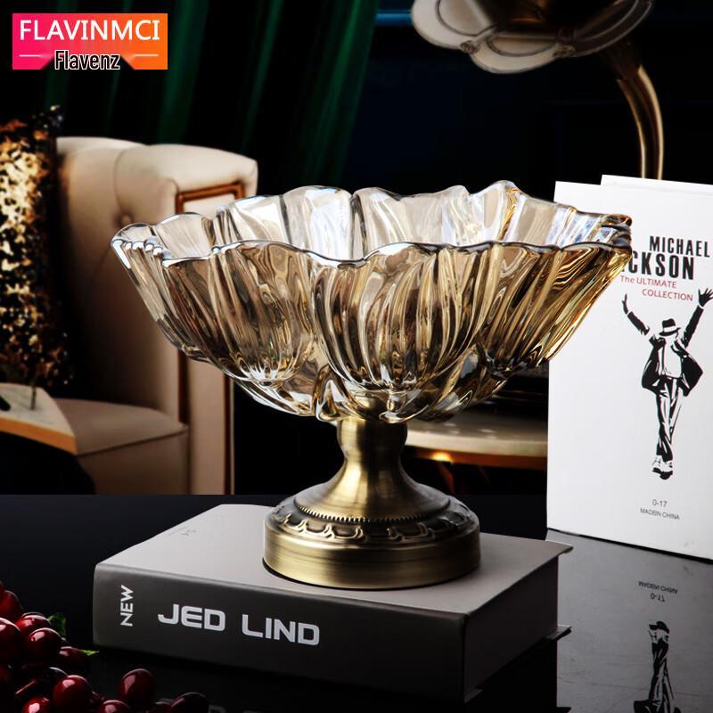 Flavinmci European Style Crystal Glass Double-Layer Fruit Bowl