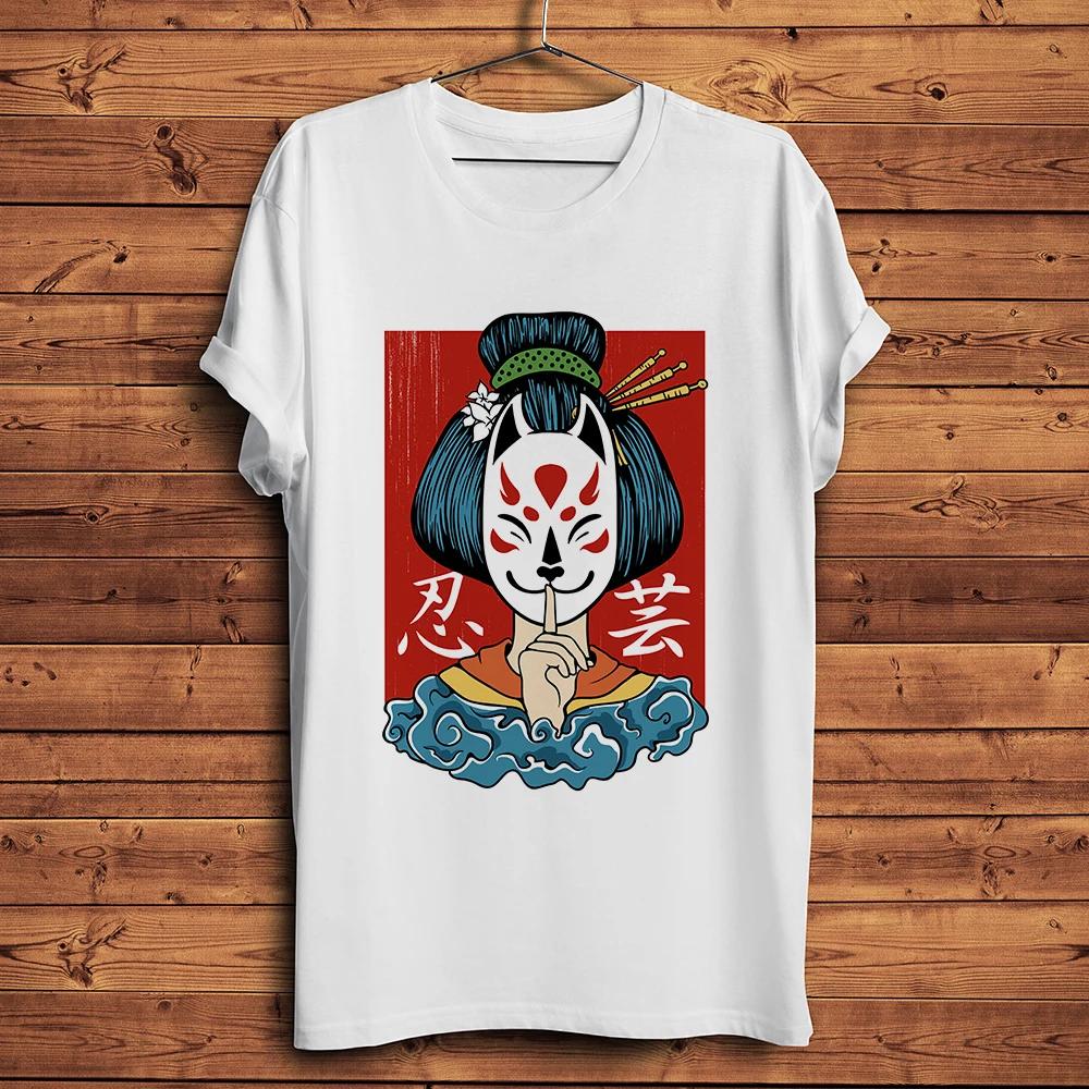 

Japan Vintage Edo Style Samurai Geisha Cool TshirtSummer Short Sleeve T Shirt Unisex White Casual Tshirt Unisex Streetwear Tee S