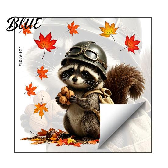 Easy to Apply Raccoon Animal Fall Stickers Window Glass Decals Cute Squirrel Decal Maple Leaf Outdoor Art Clings Autumn